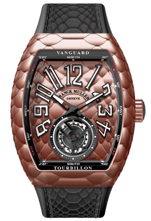 Buy Franck Muller Vanguard Pixel Rose Gold Tourbillon Replica Watch for sale Cheap Price V 45 T GOLD PXL (NR) (5N) (PXL 5N BLC NR)